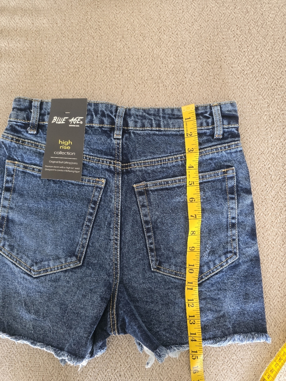 Blue Age Butt Lifting High Rise Distressed JS-2021 Jean Shorts - Size Medium - Picture 6 of 10